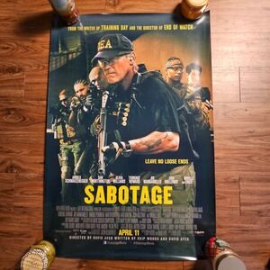 Sabotage 2014 Promo Movie Poster 27x40 Arnold Schwarzenegger, Sam Worthington